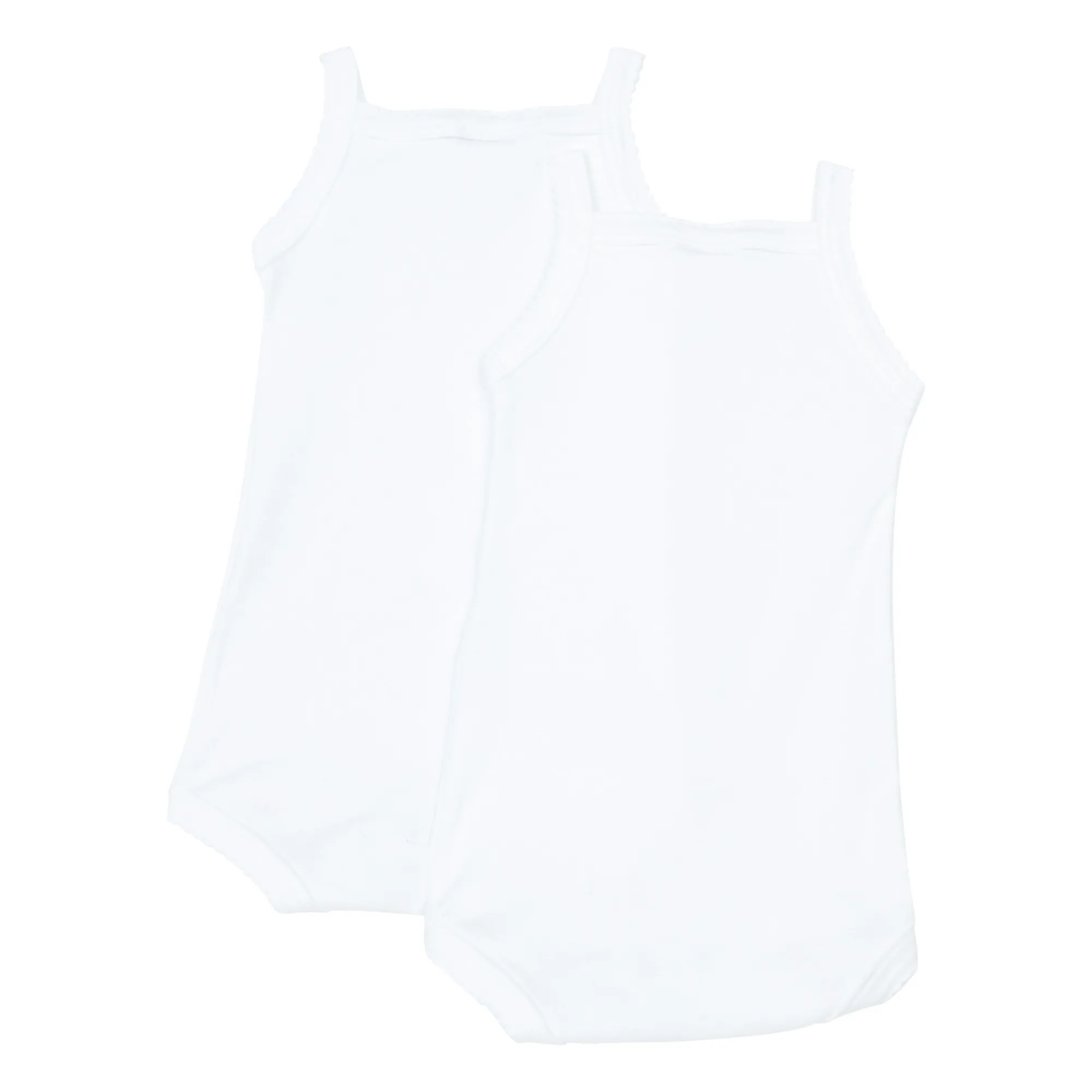 Petit Bateau White Set Of 2 Organic Cotton Sleeveless Babygrows