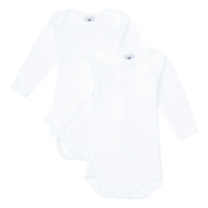 Set of 2 Organic Cotton Bodysuits | White- Product image n°0