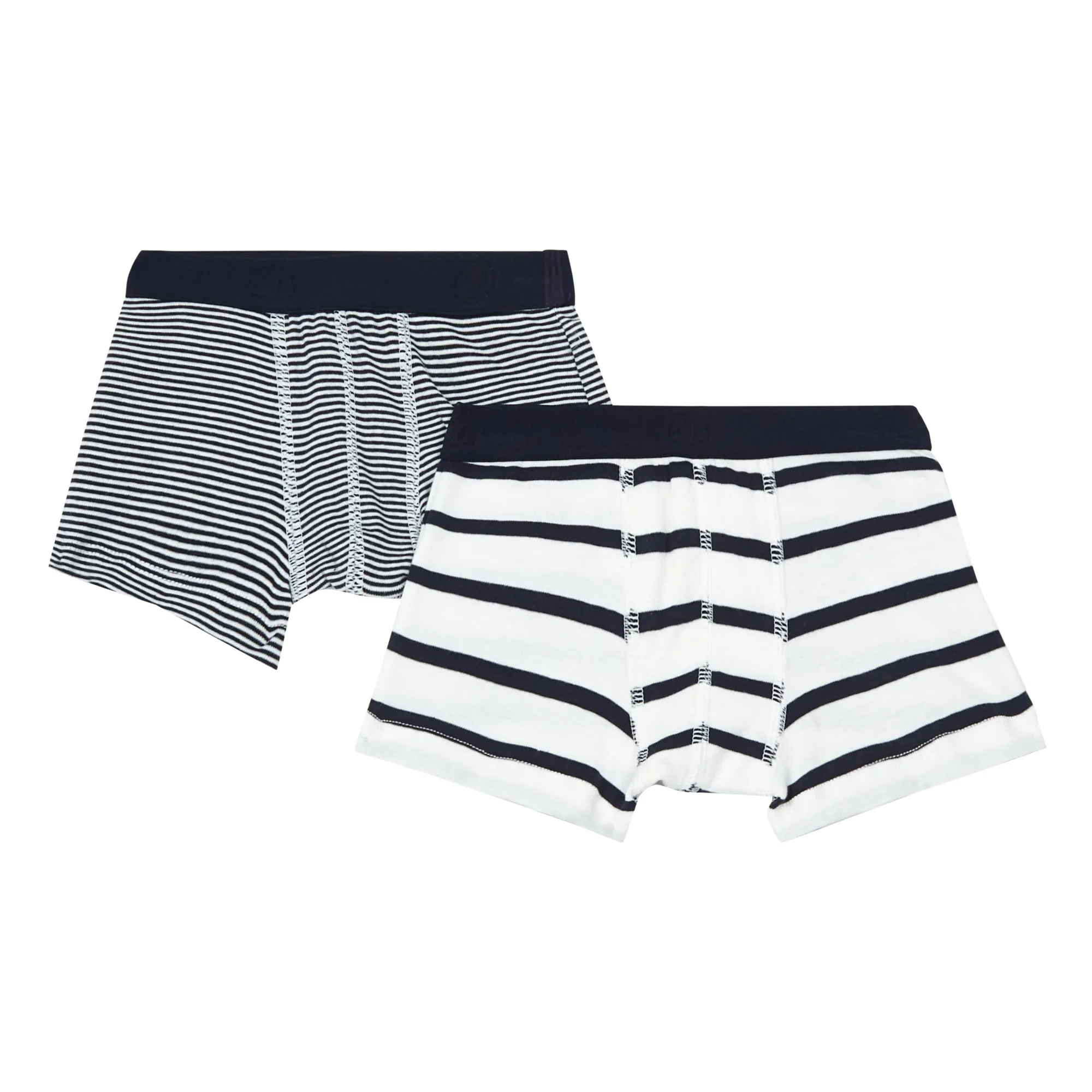 Petit Bateau Blue Set Of 2 Organic Cotton Striped Briefs