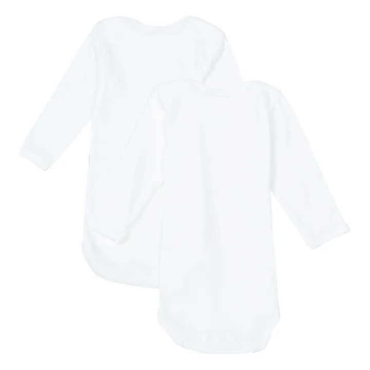 Set of 2 Organic Cotton Bodysuits | White- Product image n°1