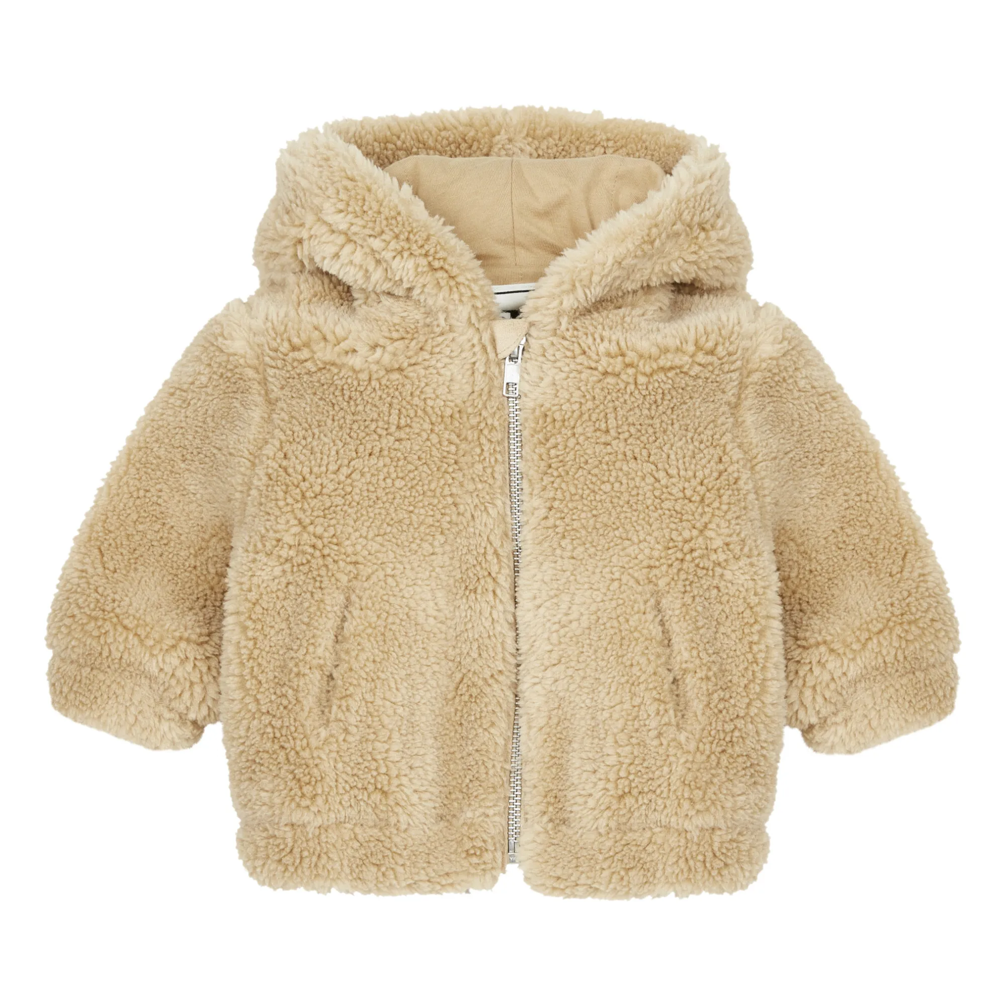 Bonton Camel Balloon Faux Fur Coat