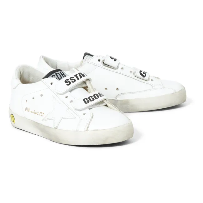Old School One-Colour Velcro Sneakers | White