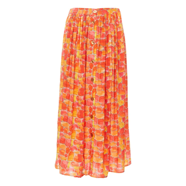 Orson Terrazo Print Skirt | Orange- Product image n°0