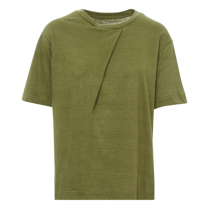 Palaima Linen and Organic Cotton T-Shirt | Khaki- Product image n°0