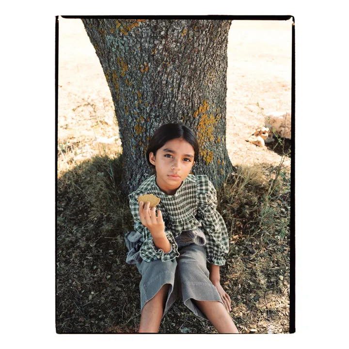 Blouse Dominique Coton Bio | Vert kaki- Image produit n°2