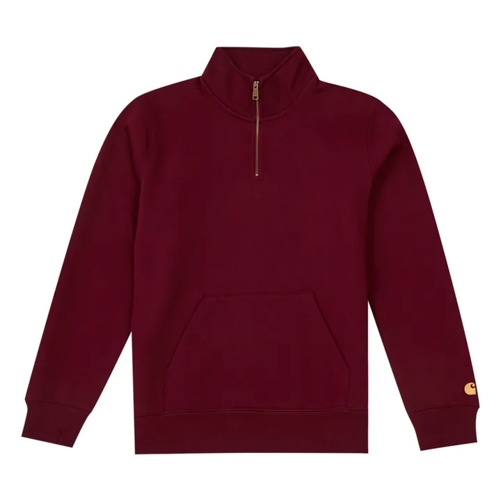 Chase Zipped Sweatshirt | Burgundy- Product image n°0