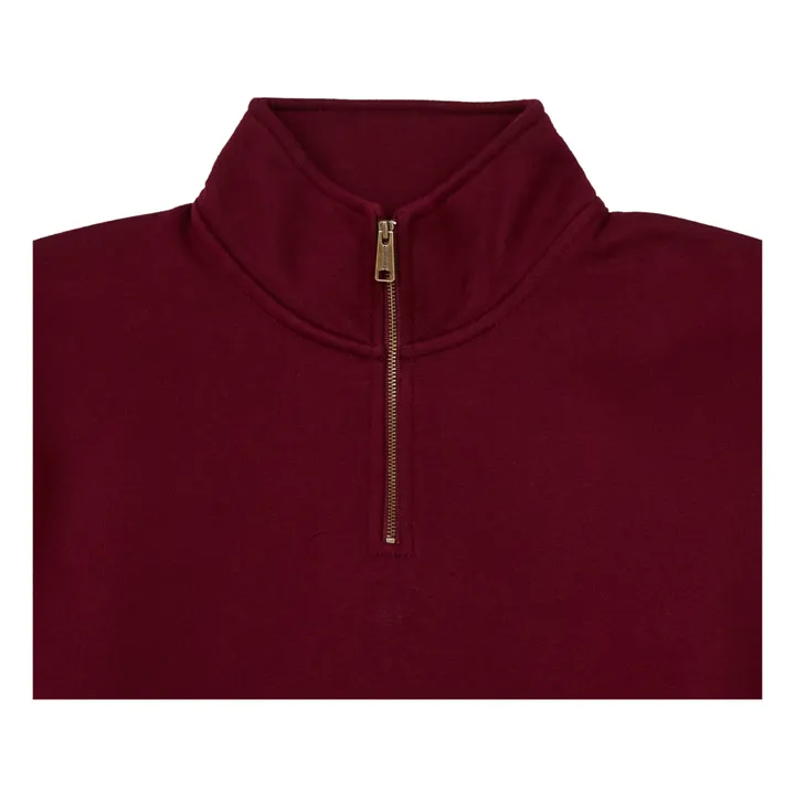 Chase Zipped Sweatshirt | Burgundy- Product image n°1