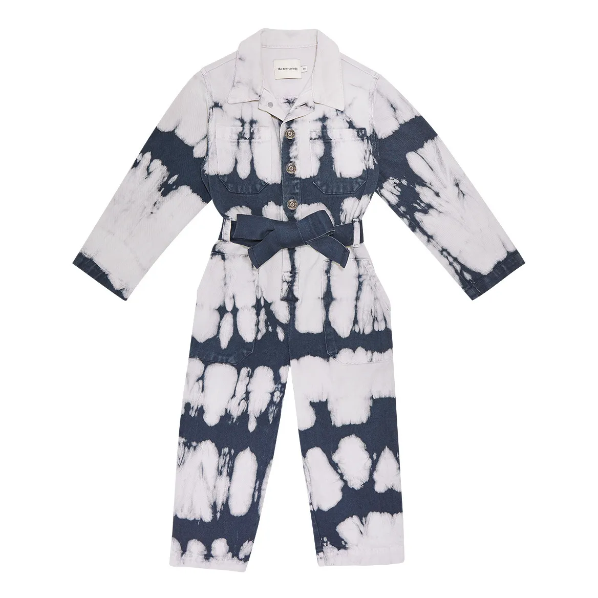The New Society Navy Blue Vincent Organic Cotton Tie-Dye Jumpsuit