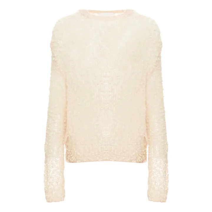 Wool and Silk Pompom Jumper  | Cream- Product image n°0