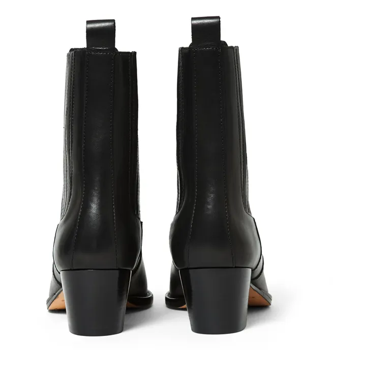 Mania Vegetable Tanned Leather Boots  | Black- Product image n°4