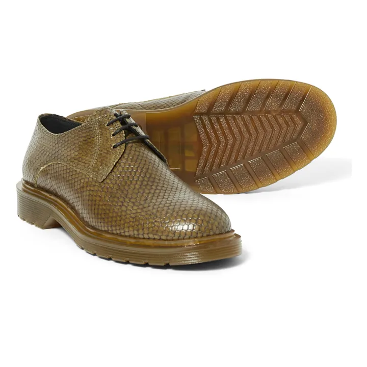 Titi Snake Print Leather Derby Shoes | Khaki- Product image n°2