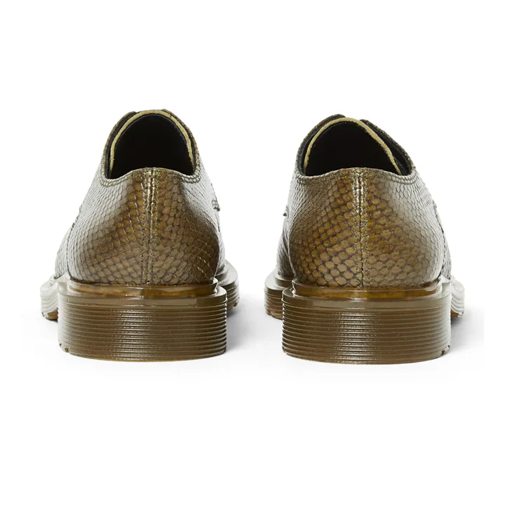 Titi Snake Print Leather Derby Shoes | Khaki- Product image n°4