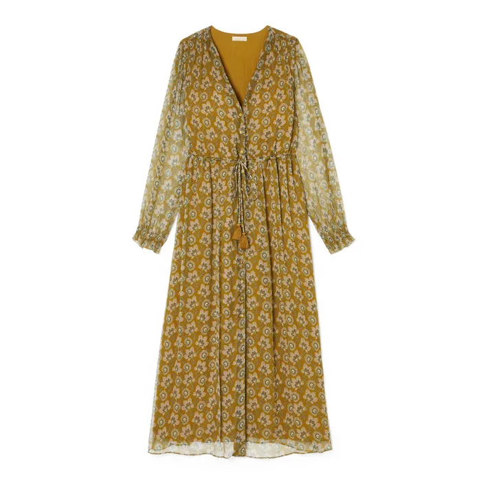 Vestido de seda Chally- Colección Mujer  | Verde Kaki- Imagen del producto n°0