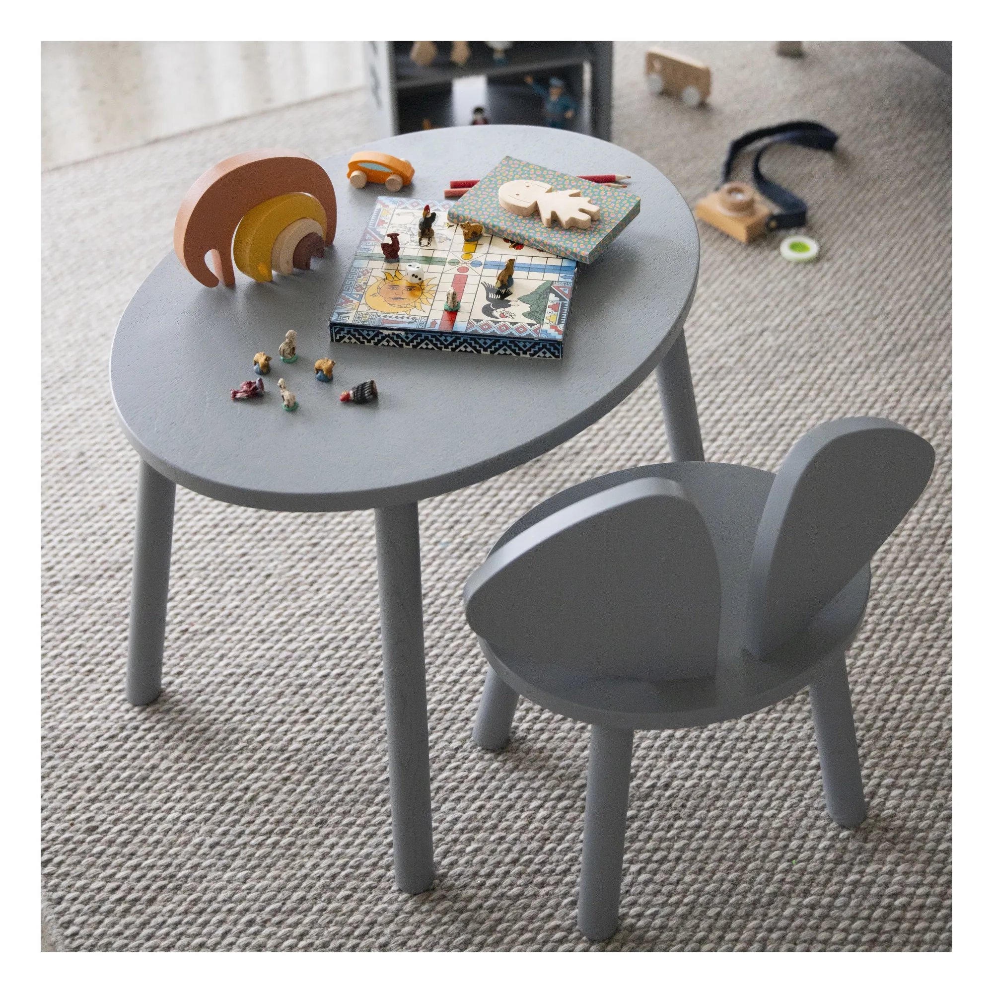 Table en chêne Souris | Gris- Image produit n°1