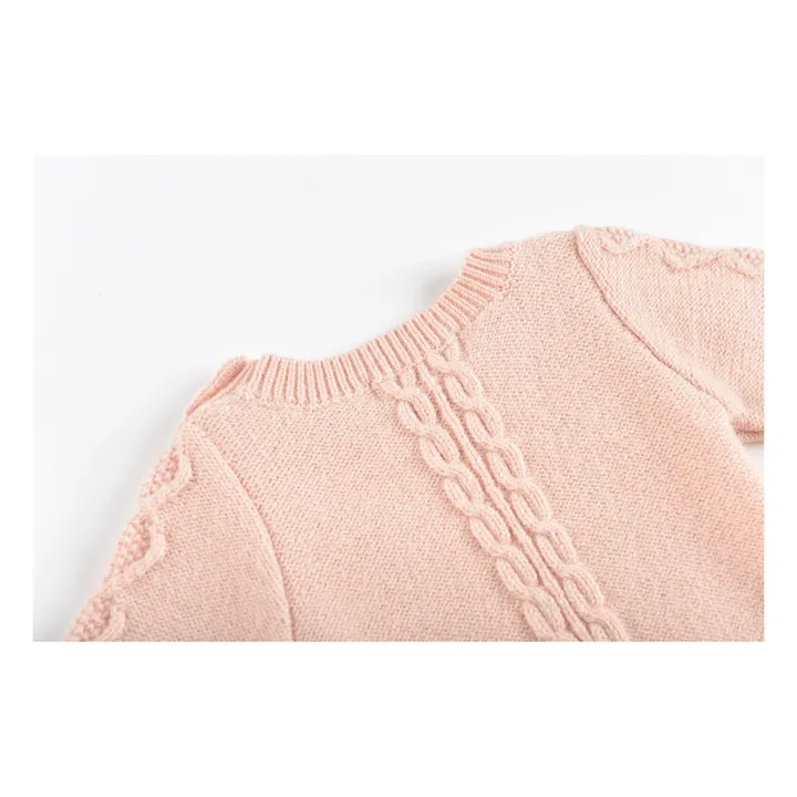 Myosette Embroidered Knitted Romper | Powder pink- Product image n°7