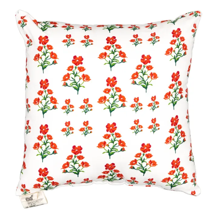 Poppy Cotton Cushion | White- Product image n°0