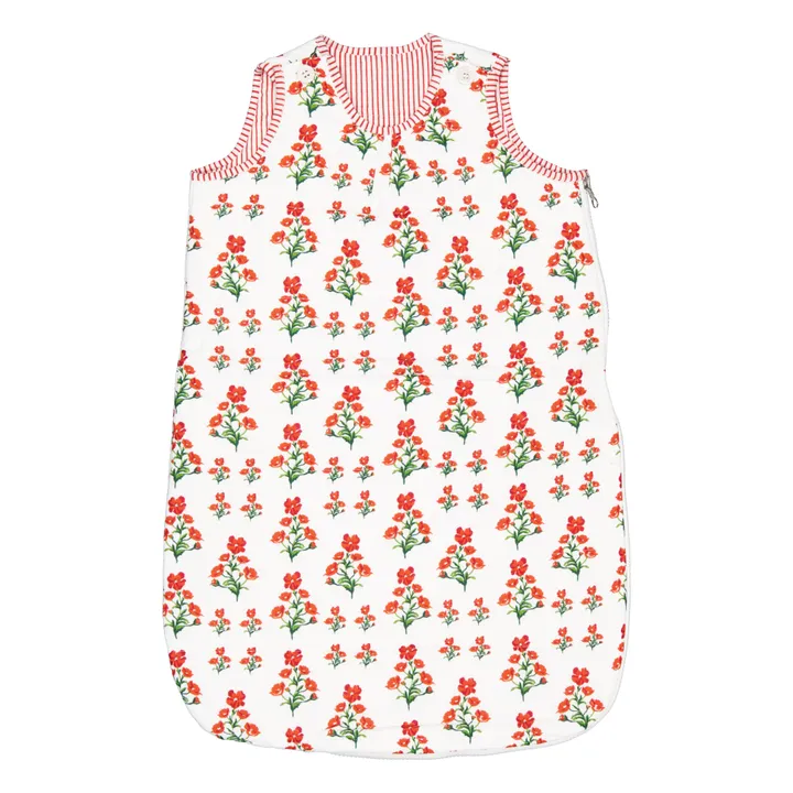Poppy Reversible Cotton Baby Sleeping Bag | White- Product image n°0