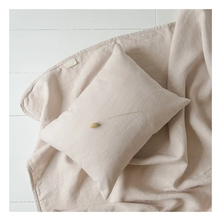 Gaston Washed Linen Cushion | Pale pink- Product image n°0