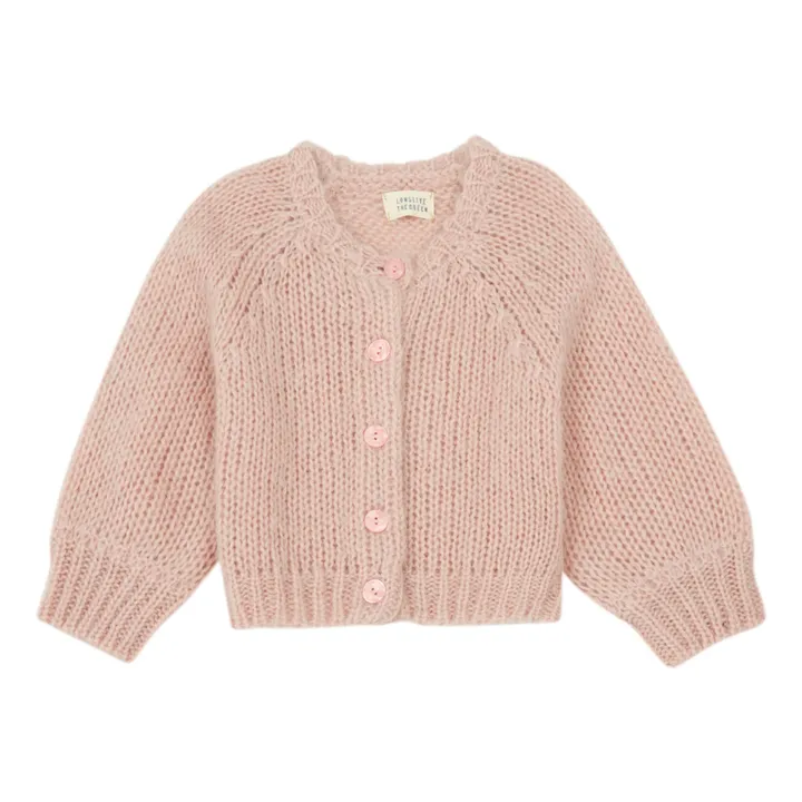 Mohair and Merino Wool Cardigan | Pale pink- Product image n°0