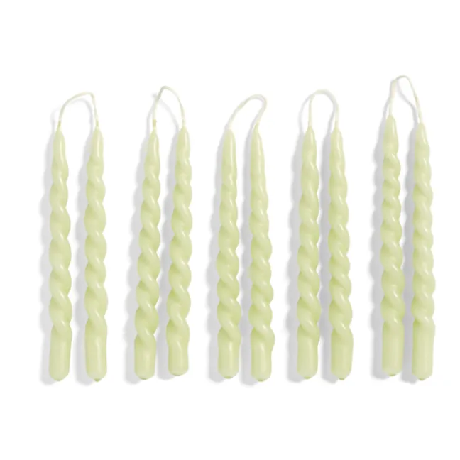 Swirl Mini Candles - Set of 10 | Pale green