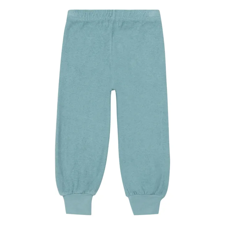 Organic Cotton Towelling Jogging Bottoms | Blue- Product image n°2