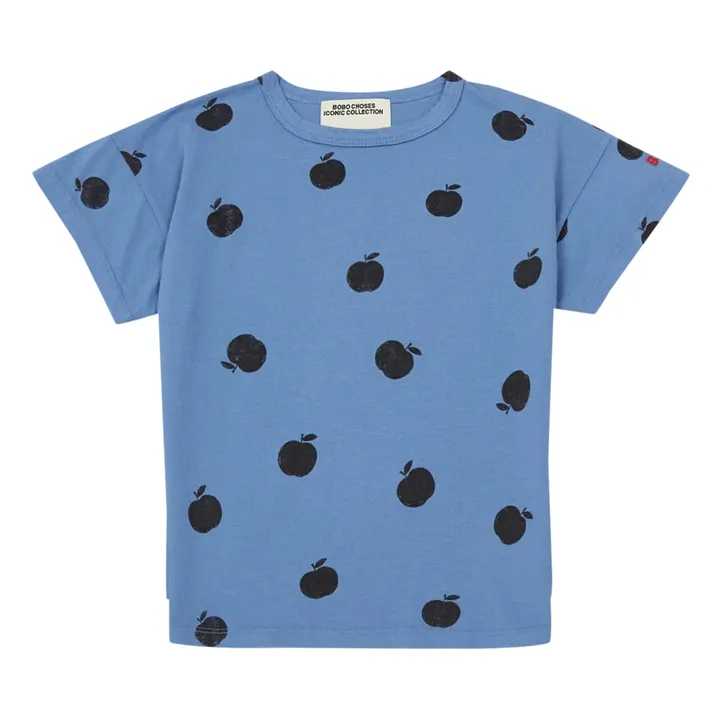 Camiseta de algodón orgánico Manzanas - Colección Iconic  | Azul- Imagen del producto n°0