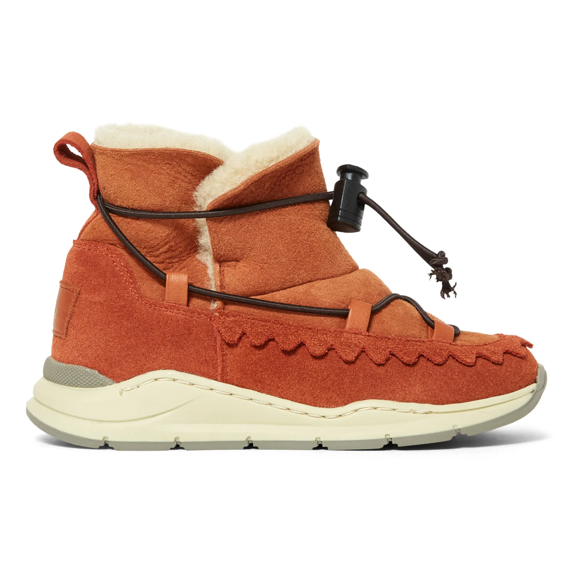 Pèpè Apricot Fur-Lined High-Top Sneakers
