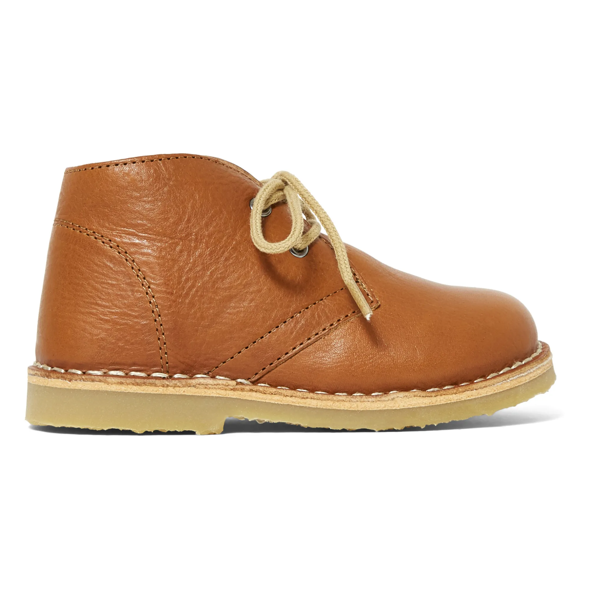 Petit Nord Cognac Desert Fur-Lined Lace-Up Shoes