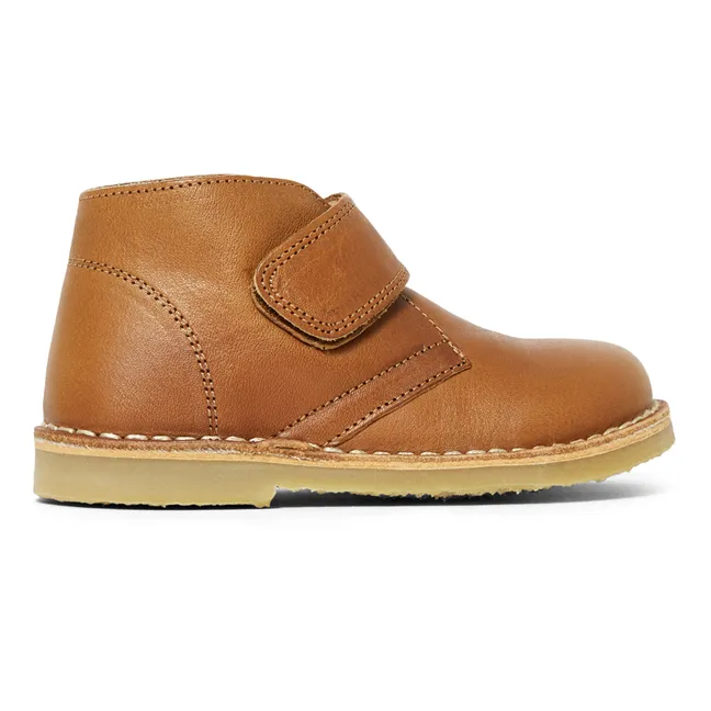 Scarpe da ginnastica alte, imbottite, con strap, modello: Desert | Cognac