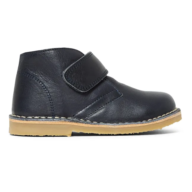 Scarpe da ginnastica alte, imbottite, con strap, modello: Desert | Blu marino
