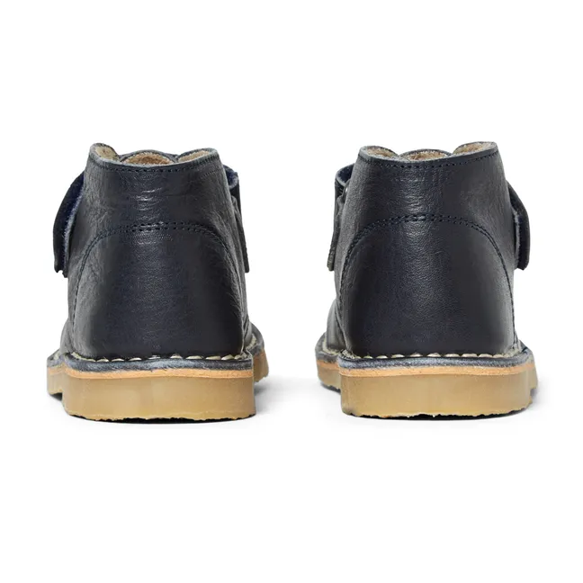 Scarpe da ginnastica alte, imbottite, con strap, modello: Desert | Blu marino
