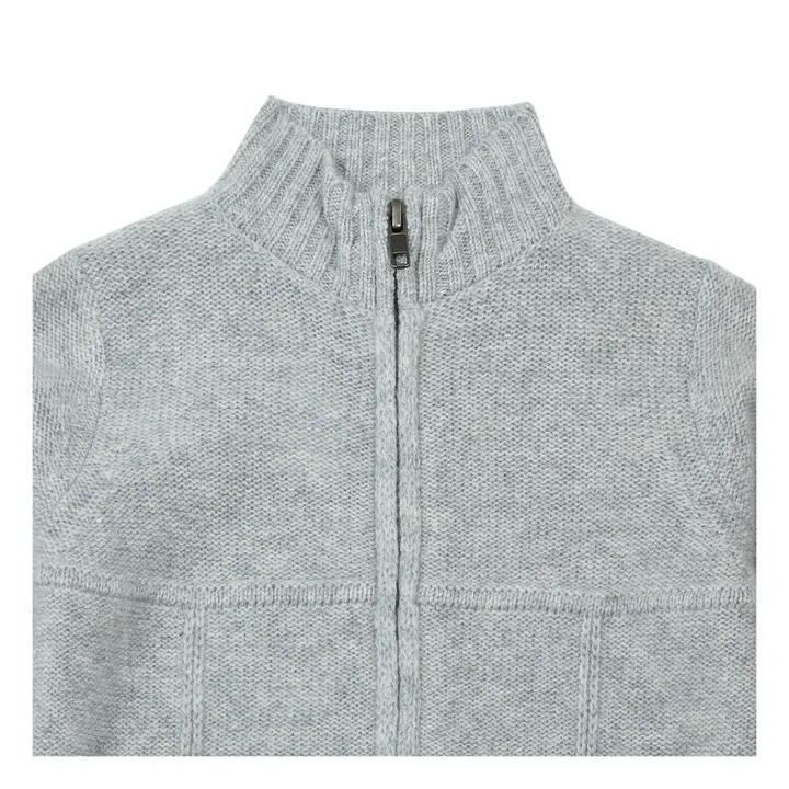 Zip-Up Cashmere Cardigan | Heather grey- Product image n°1