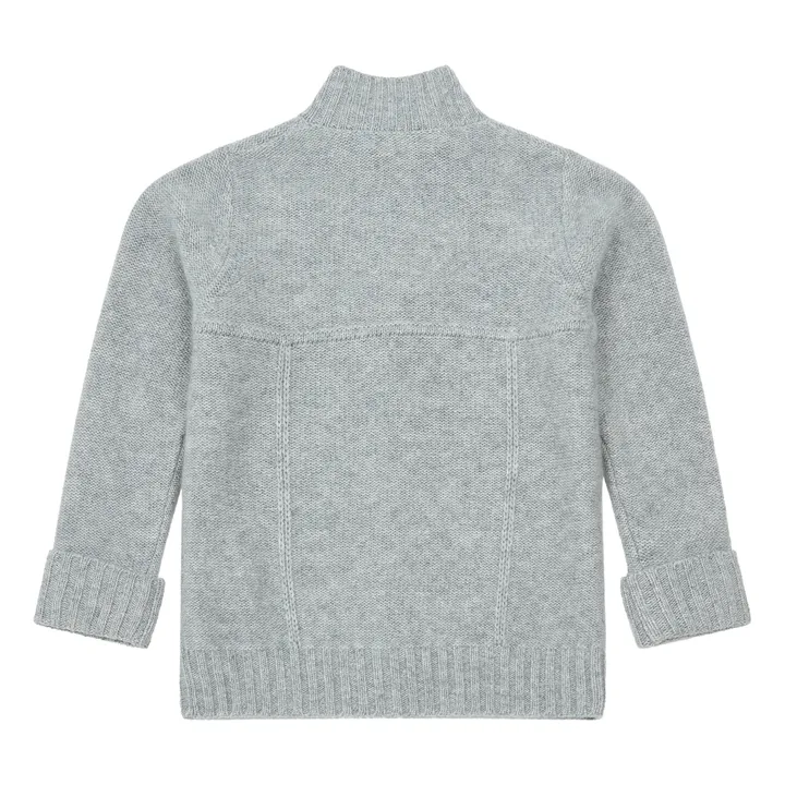 Zip-Up Cashmere Cardigan | Heather grey- Product image n°2