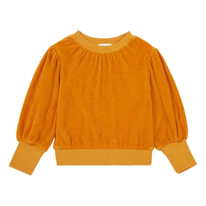 Organic Cotton Velvet Sweatshirt | Orange- Product image n°0