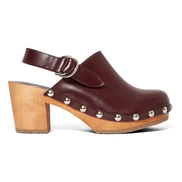 Claude Leather Clogs | Burgundy- Product image n°0