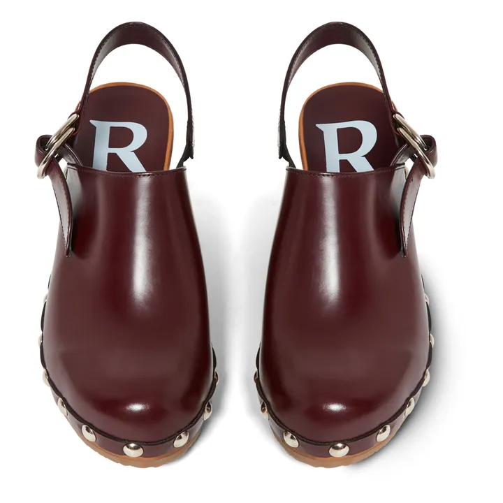Claude Leather Clogs | Burgundy- Product image n°3