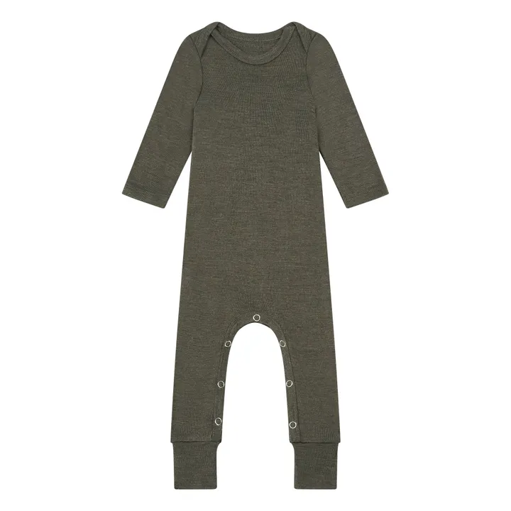 Pyjama Overall Troytt Bio-Wolle und Seide | Braun- Produktbild Nr. 0