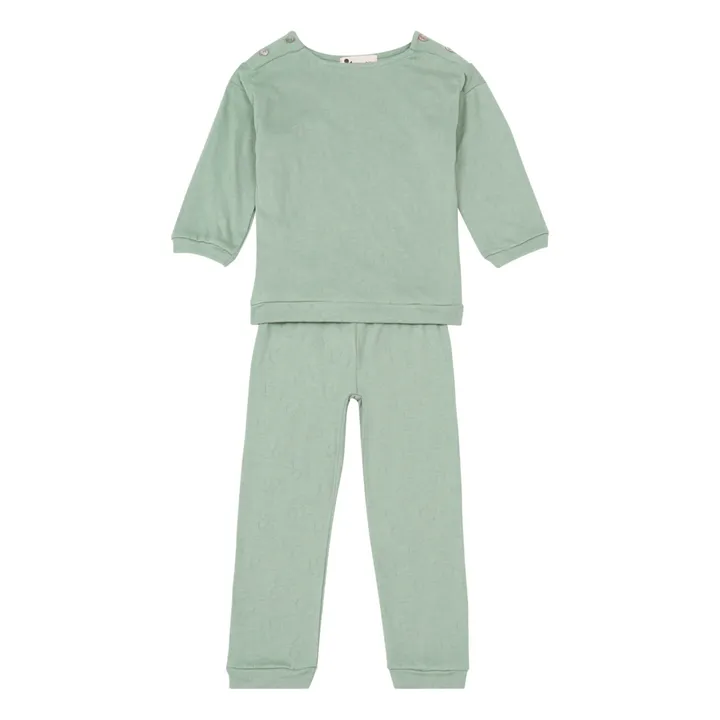 Pijama de algodón orgánico Dandy | Verde agua- Imagen del producto n°0