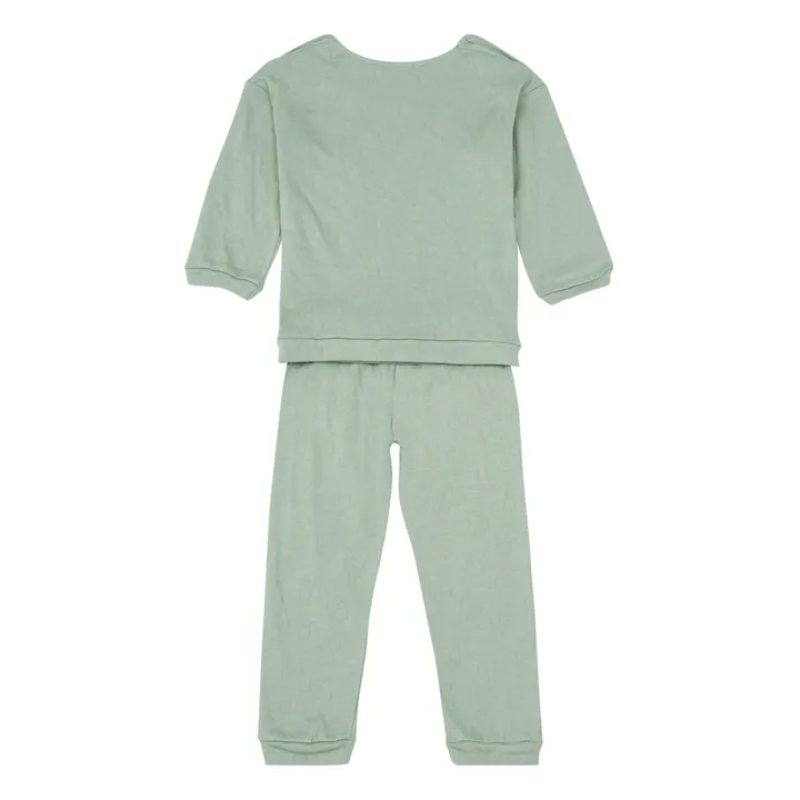Pijama de algodón orgánico Dandy | Verde agua- Imagen del producto n°2