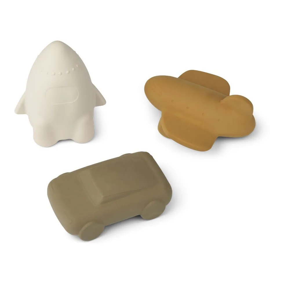 Liewood Golden Caramel Mix Jacob Natural Rubber Toys - Set Of 3