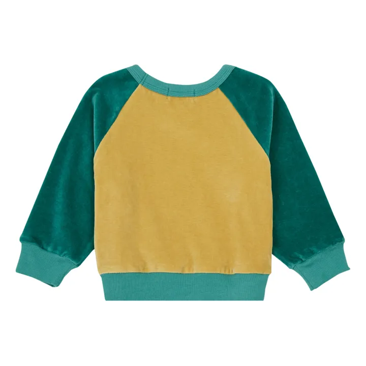 Suéter Henri terciopelo y algodón orgánico | Verde- Imagen del producto n°3