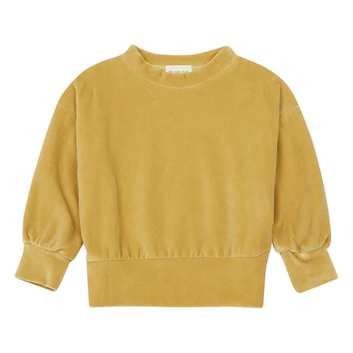 Suéter Nat de terciopelo y algodón orgánico | Amarillo- Imagen del producto n°0