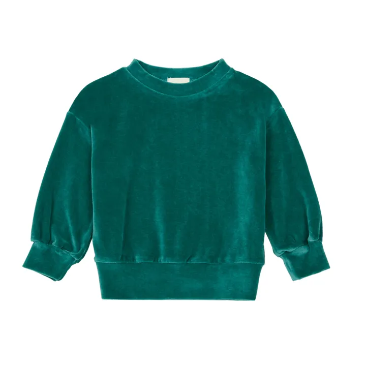 Sweatshirt Nat aus Bio-Baumwollvelours | Grün- Produktbild Nr. 0