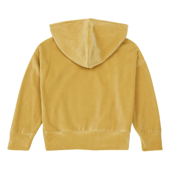 Sweatshirt mit Kapuze Sacha aus Bio-Baumwollvelours | Gelb- Produktbild Nr. 1
