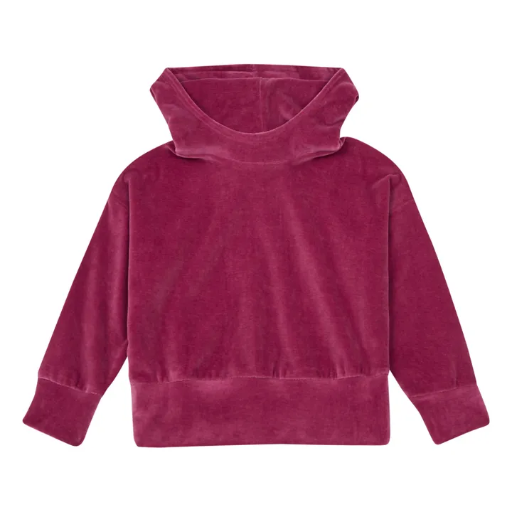 Sacha Organic Cotton Velvet Hoodie | Purple- Product image n°0