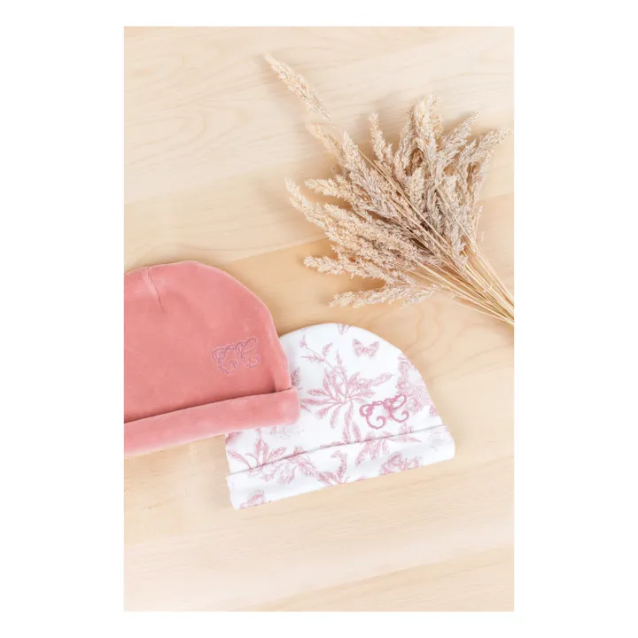 Bonnet Toile de Jouy | Rose pêche- Image produit n°1