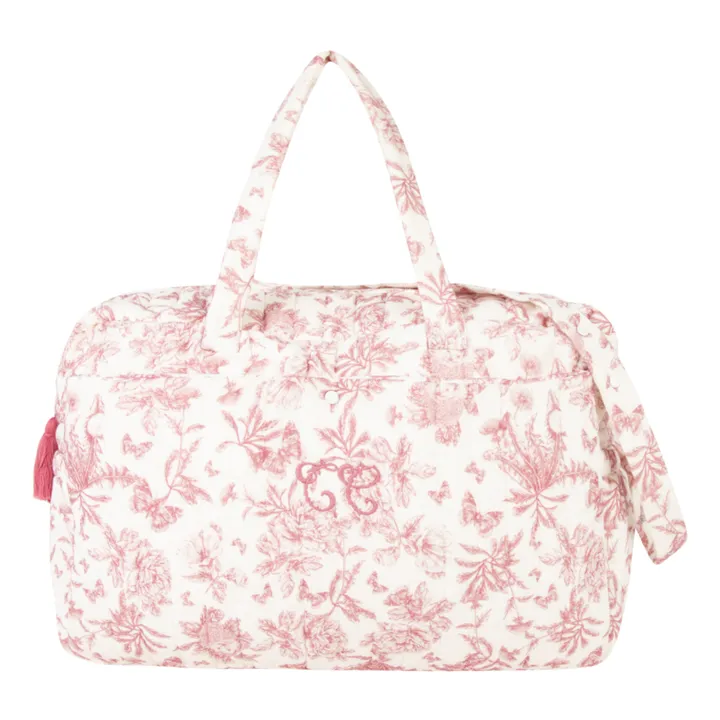 Bolso cambiador de toile de Jouy | Rosa- Imagen del producto n°2