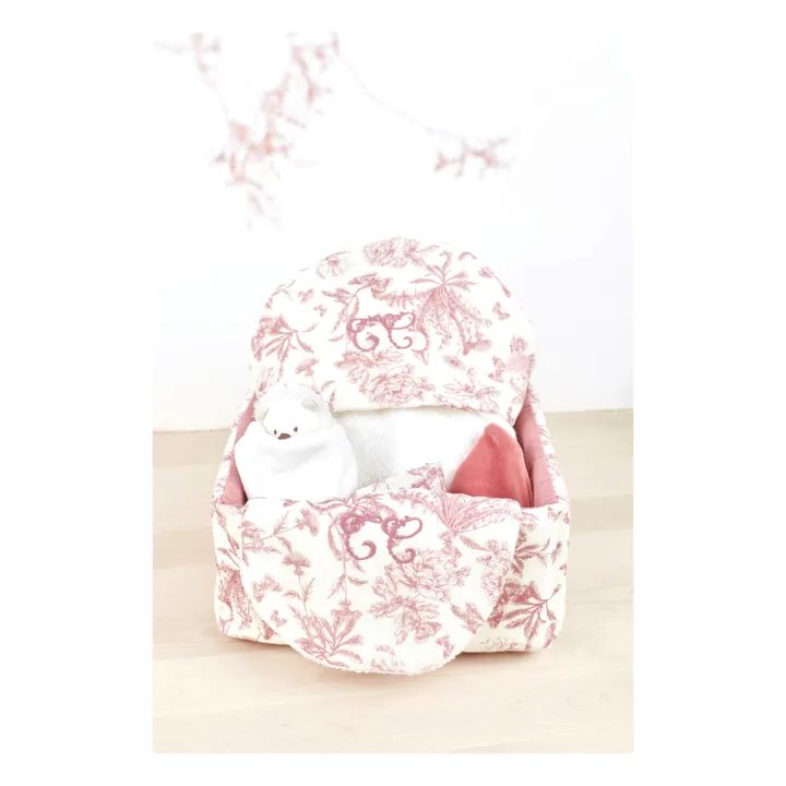 Cesta Toile de Jouy | Rosa Melocotón- Imagen del producto n°2