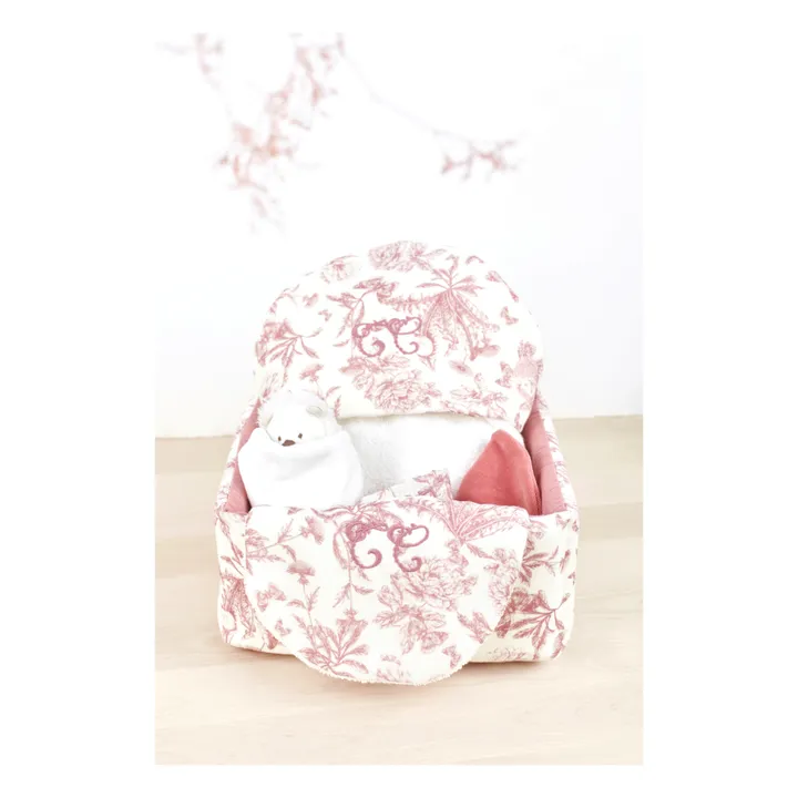 Panière Toile de Jouy | Rose pêche- Image produit n°2