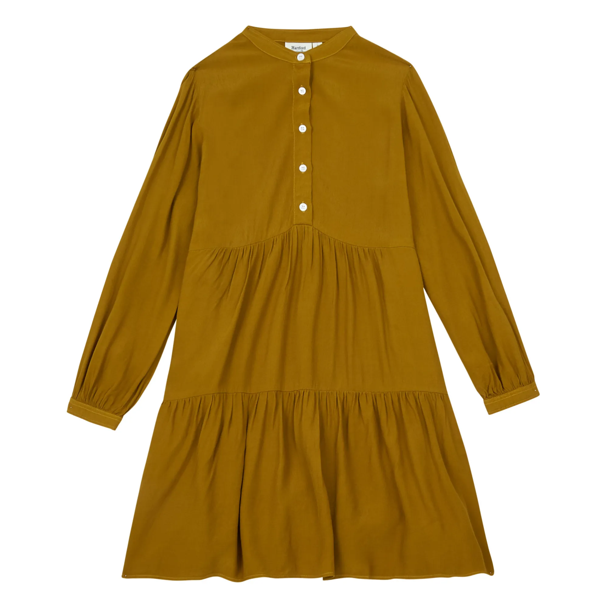 Hartford Camel Rainbow Crepe Dress